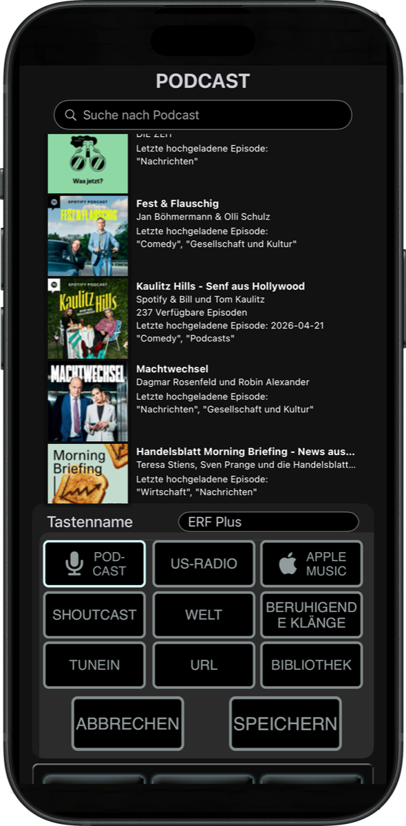 Podcast-Player von Best Clock Radio auf dem iPhone