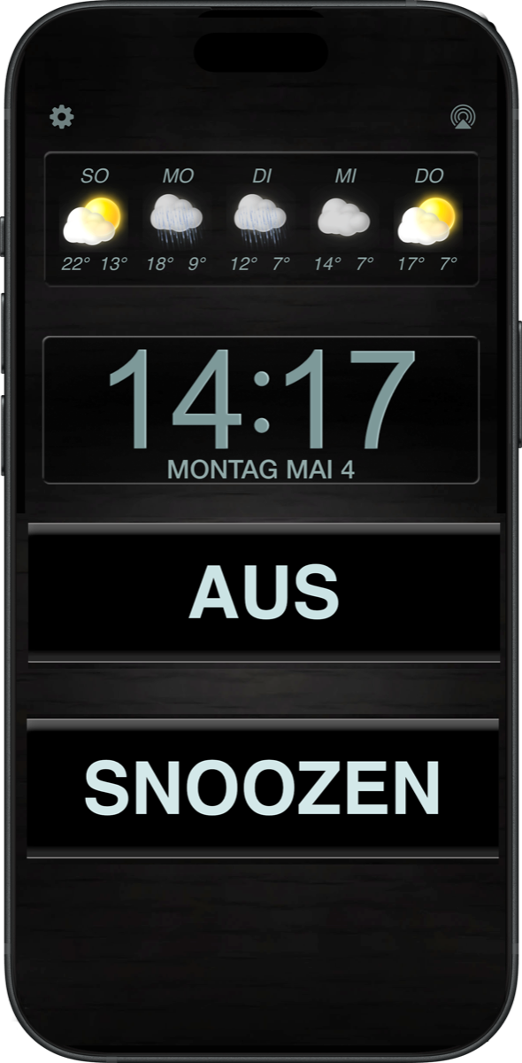 Weckereinstellungen von Best Clock Radio auf dem iPhone