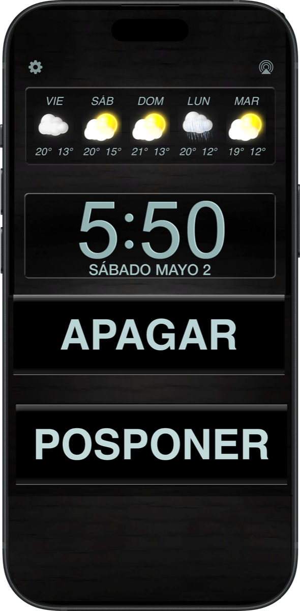 Ajustes de alarma de Best Clock Radio en iPhone